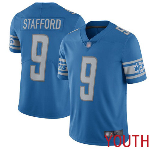 Detroit Lions Limited Blue Youth Matthew Stafford Home Jersey NFL Football #9 Vapor Untouchable->youth nfl jersey->Youth Jersey